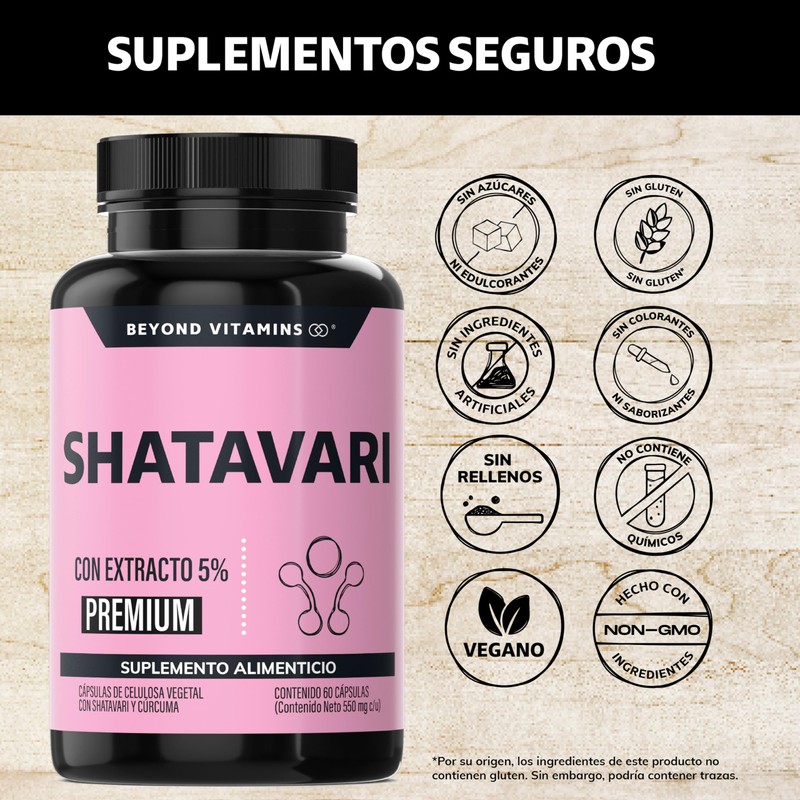 Beyond Vitamins | Shatavari 1000 mg con extracto al 5%