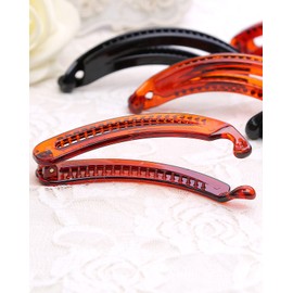 Prettyou 100mm/3.9 Inches Plastic Girls Banana Hair Clip for Women, Pack of 6