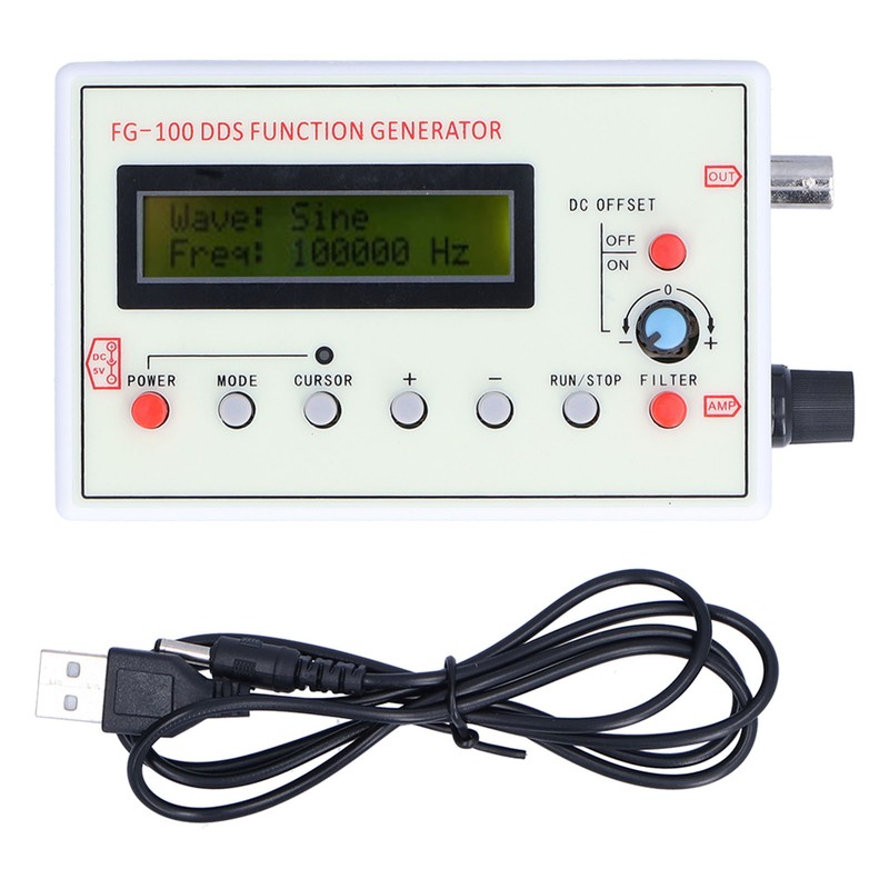 DDS Functional Signal Generator Sine/Square/Sawtooth Triangle Wave FG‑100 1HZ‑500KHZ DC