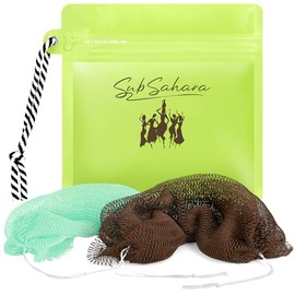 Subsahara Esponja Red Africana Auténtica Piezas Exfoliantes Todo Tipo Piel Uso Diario Rostro Cuerpo Duradera Exfoliación Suave Verde Marrón