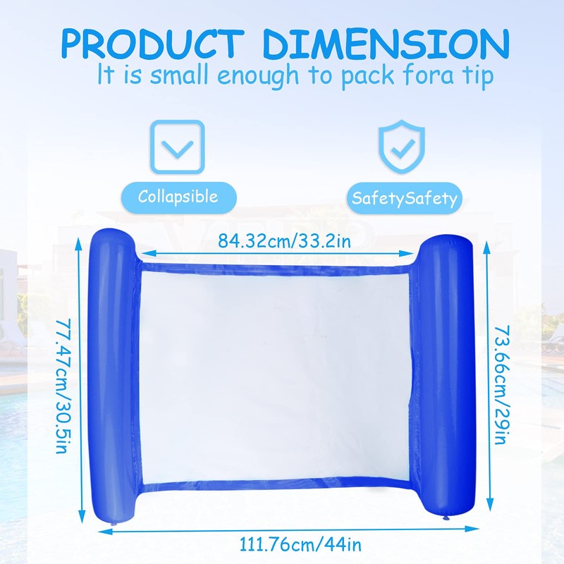 Sinwind Inflatable Swimming Bed, Water Hammock 4-in-1 Lounge Chair Pool