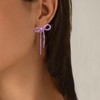 Bow Earrings for Women Purple Bow Earrings Silver Bow Rhinestone