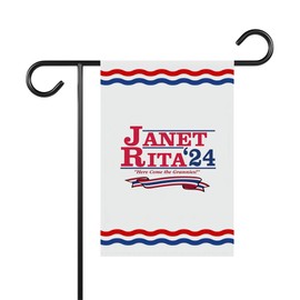 TinyCracker Janet Rita 24 Here Come The Grannies Garden Flag - Funny Election Garden Flag - Janet And Rita For President 2024 Double Sided Garden Flag, 12”x18”