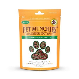 PET MUNCHIES Pet Munchies Sushi Dog Training Treats, Oven Baked Tasty Bites with Natural Real Meat, Low in Fat 50g (Pack of 8)