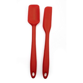 RSVP International Ela's Favorite Silicone Spatula, Red, 8" | BPA-Free Silicone | Scrape Batters, Flip Eggs, Ice Cakes, & More | Dishwasher Safe & Heat Resistant | Cooking, Baking & More