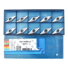 CDBP Carbide Inserts for Aluminum VCGT331 VCGT160404-LH for finish to semi-finish machining of non-ferrous metal, 10PCS