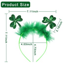 Kistreao Shamrock Headband St. Patricks Hair Band for Girls Women Clover Hair Accessories Wedding Birthday Shamrock St. Patrick's Day Celebration Party Gift