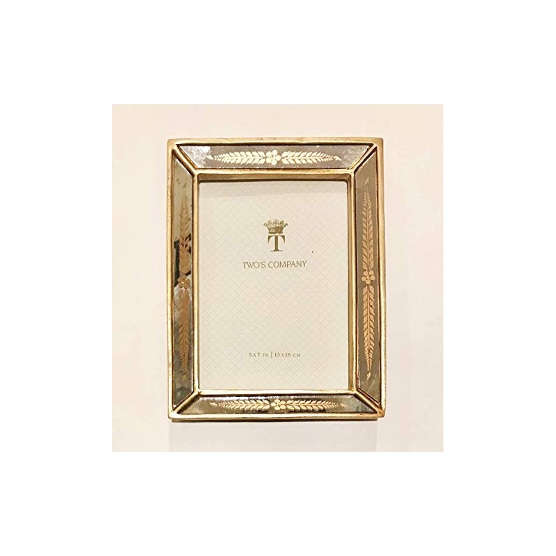 Two's Company Gold Leaf Photo Frames 3.5" X 5"