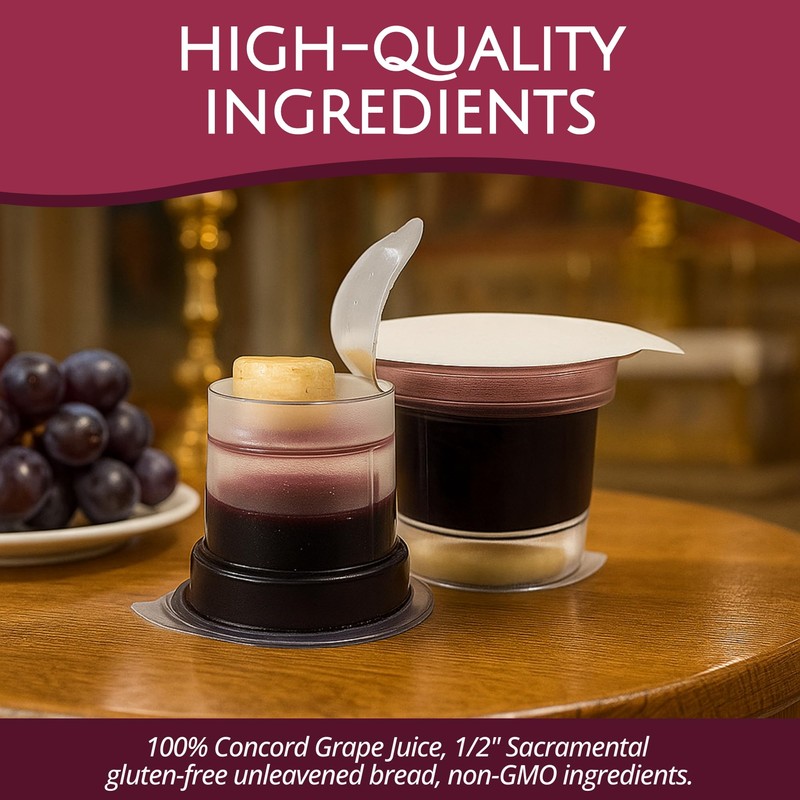 TrueVine Top & Bottom Communion Cups and Wafer Set -