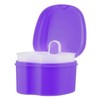 Denture Soaking Cup Dental Retainer Case Cleaning with Strainer Basket,