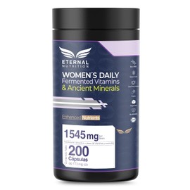 WOMENS DAILY MULTIVITAMIN AND ANCIENT MINERALS 4 en 1, 200 capsulas (1545mg por porcion) con Vitaminas, Minerales, Adaptogenos y Aminoacidos, Hormo...
