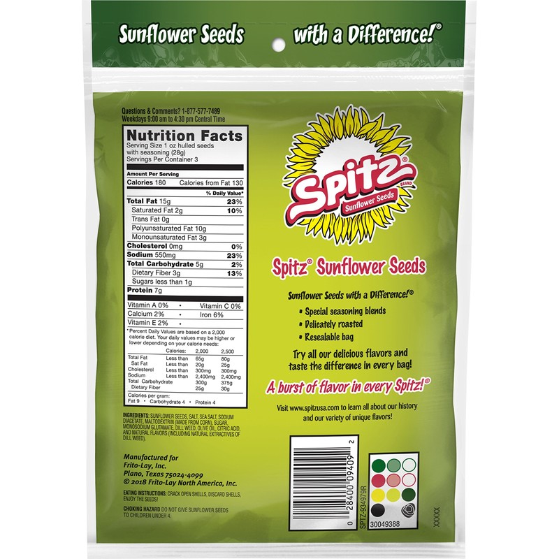 Spitz Sunflower Seeds, Dill Pickle, 6oz Bag
