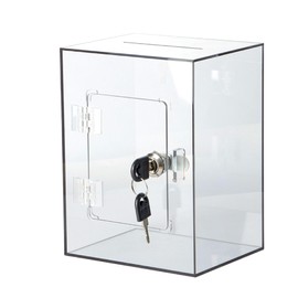 Felimoa Acrylic Box with Key - Lot Ballot Box Donation Box Survey Collection