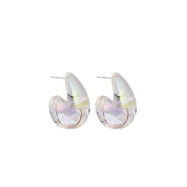 Acrylic Transparent Hoop Earrings Minimalist Resin Earrings Geometric Statement Earrings for Women-teardrop