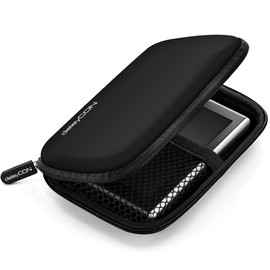 deleyCON Navi Tasche Navi Case Tasche für Navigationsgeräte - 4,3 Zoll & 5 Zoll (14,6x9,3x3,4cm) - Robust Stoßsicher 2 Innenfächer - Schwarz