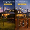 2 Pack String Light Poles for Outside, Christmas Light Hanger