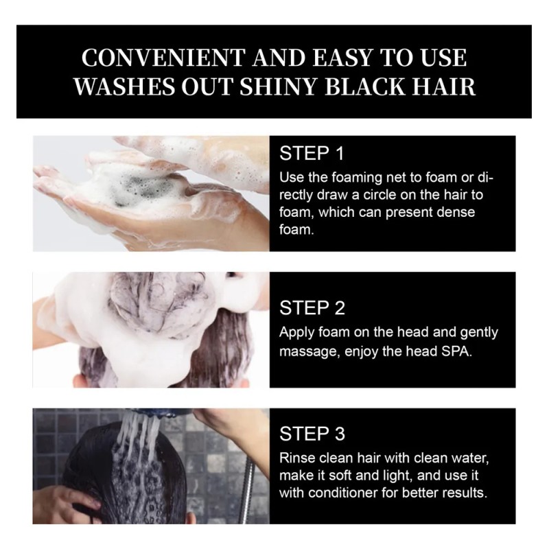 2025 Champú Para Barba Y Cabello Oscurecidos, 3 Piezas