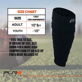 Pure Athlete Mangas de compresión para pantorrilla de fútbol – Calentadores de piernas de compresión para fútbol adulto y joven, Negro -, Adulto