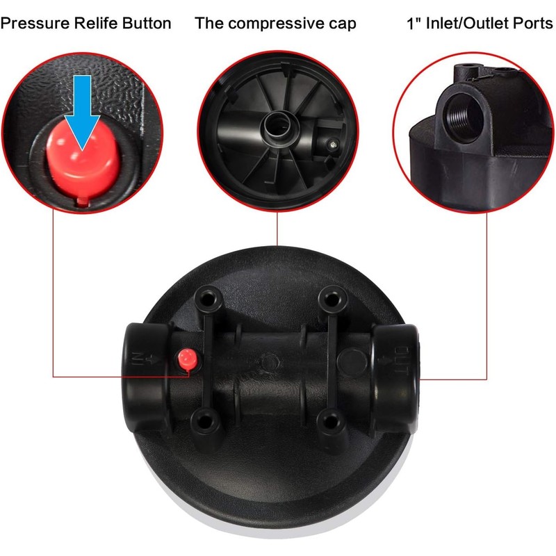 Geekpure 20 Inch Whole House Water Filter Housing-Fit 4.5 x