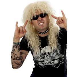 ALLAURA Neil Wig 80s Blonde Rocker Wig Rockstar Men Costume Wigs - Heavy Metal Big Hair Band Rock Star Costumes