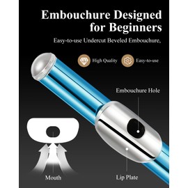 Eastar C Flutes Closed Hole 16 Keys Flute for Beginner Kids Student Flute Instrument with Fingering Chart, Cleaning Kit, Stand, Carrying Case, Gloves, Tuning Rod, Sky Blue, EFL-1SB