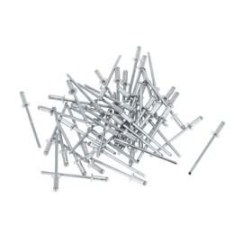 RATCHROLL 50 Pcs Open End Large Flange Blind Rivets 3mm Grip Diameter 10mm Grip Length 6mm Flange Diameter Silver Tone Iron Aluminum