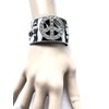 Animal Print Faux Leather Bracelet with PEACE Symbol (Black Color