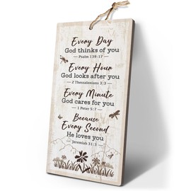 YZEXEZY Inspirational Religious Wall Decor-Christian Sign Bible Verse Sign12"x6" Farmhouse Christian Home Office Decor-Every Day