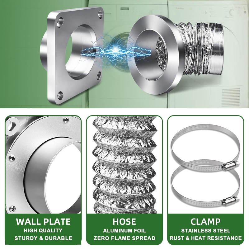 Magnetic Dryer Vent Coupling Connector Kit 4 Inch Airtight Seal