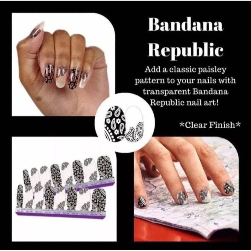 Color Street Nail Polish Strips Bandana Republic Overlay Clear C179