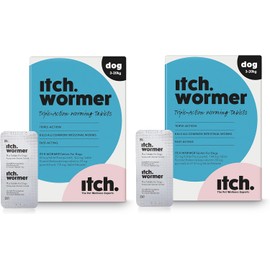 Itch | Dog Worming Tablets – 4 Pack | Targets Roundworms, Tapeworms, Hookworms & Whipworms | Eliminates Worm Larvae