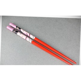 Perfect Hairstyle with Our Hair Accessories - Red Hair Chop Sticks Set Of 2 Floral Wood Picks Pins 7 1/8" Long Geisha Fashionable Hair Accessory Hair Jewelry Accessories for Lady Women