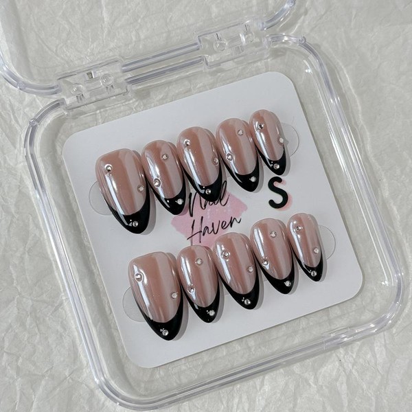 NailHaven｜ French Tip Collection｜ Press-On Nails - 10 Pcs Handmade
