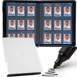 BOMIIPOR Semi Rigid Card Holder Binder, Premium Card Saver 1 Binder with Sleeves for Trading Cards & Sports Cards Storage - Holds 360 Semi Rigid Card Holders for Grading（Classic White）