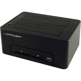 LC-POWER LC-DOCK-U3-CR storage drive docking station USB 3.0 Type-A Black LC-DOCK-U3-CR, HDD, SSD, Serial ATA, 2.5,3.5", USB 3.0 Type-A, CF, SD, 5 Gbit/s