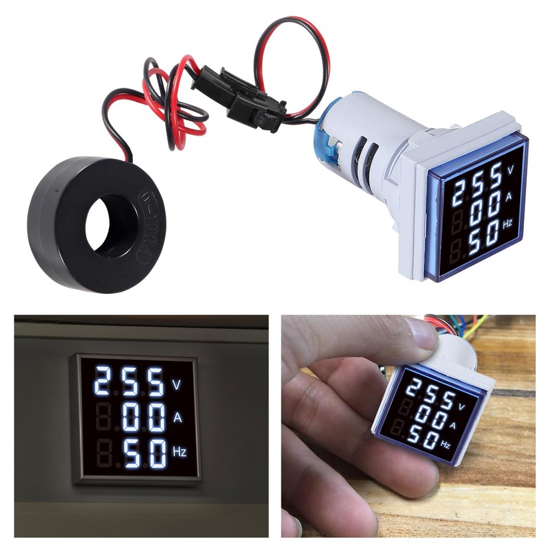 XIITIA 3pcs 3 in 1 60-500V 0-100A AC Digital Ammeter