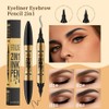 TOEECY Eyebrow Pencil, 2-in-1 Liquid Eyebrow Pencil, Eyeliner with Double