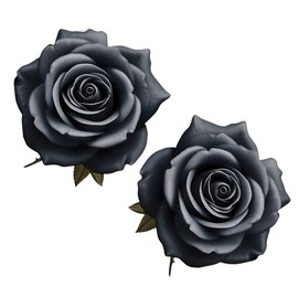 Black Rose Decals – Waterproof Vinyl Sticker 2-Pack for Car Windows, Bumpers, Laptops, and Decorative Accessories#B055