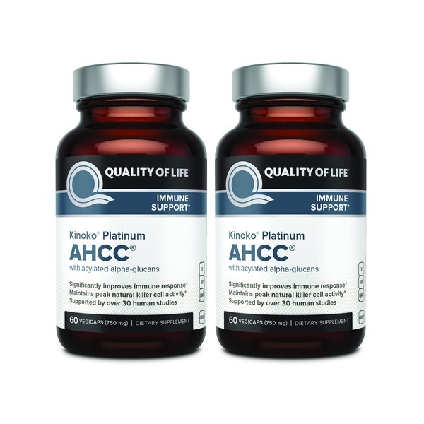 Quality of Life 2 Pack AHCC Kinoko Platinum 750 mg–