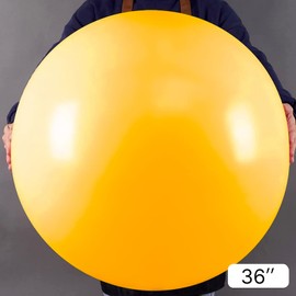 PartyWoo Orange Large Balloons, 4 pcs 36 Inch Balloons, Goldenrod Big Balloons, Orangey Yellow Giant Balloons, Jumbo Balloons for Birthday Party Decorations, Baby Shower Decorations, Orange-Y10