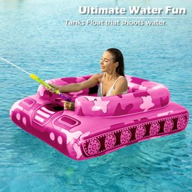 Inflatable Tank Pool Floats Adults - Jasonwell Kids Pool Floaties Swimming Pool Tank with Water Cannon Gun Swim Floaty Rafts Lake Beach Party Pool Toys for Boys Girls Kids Adults
