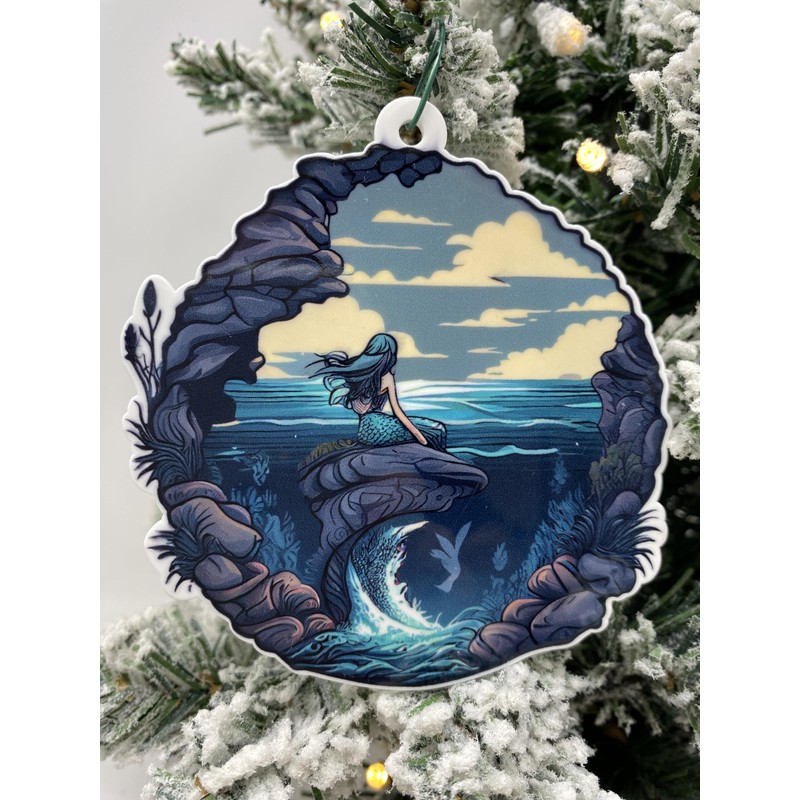 Mermaid Christmas Ornament 2 Piece Set