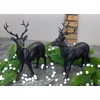 Reindeer Pair Nilan Standing Black Elegant Christmas Decoration Resin Artificial