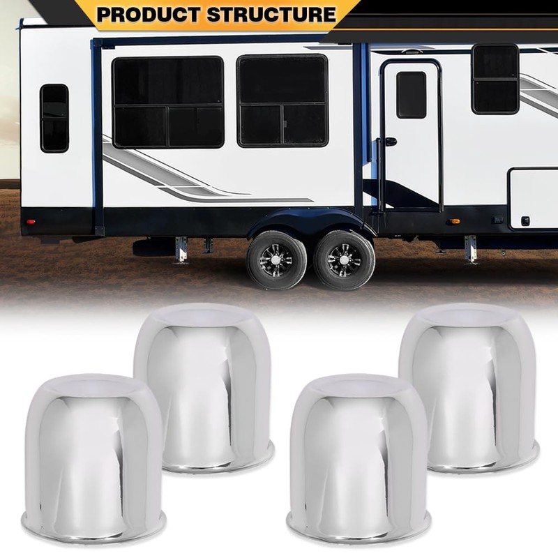 CNNELL 4Pcs Chrome Wheel Center Caps Fit 3 1/4", 3.25"