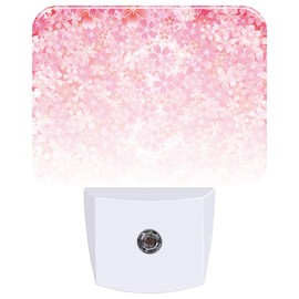 AKKAVNIA Night Light Cherry Blossom Plug-in Wall LED Night Lamp with Dusk-to-Dawn Smart Sensor Lamp for Adult Bedroom Living Room Hallway Kitchen