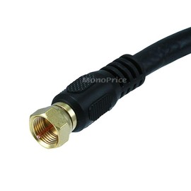 Monoprice Monoprice RG6 Quad Shield CL2 Coaxial Cable with F Type Connector for Television, 1.5Ft