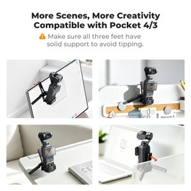 K&F CONCEPT PP63 Magnetic Expansion Frame for DJI Osmo Pocket 4P/4/3, Aluminium Alloy Protective Cage with Quick Release Design, Cold Shoe & 1/4 Screw Mount for Vlogging Accessories