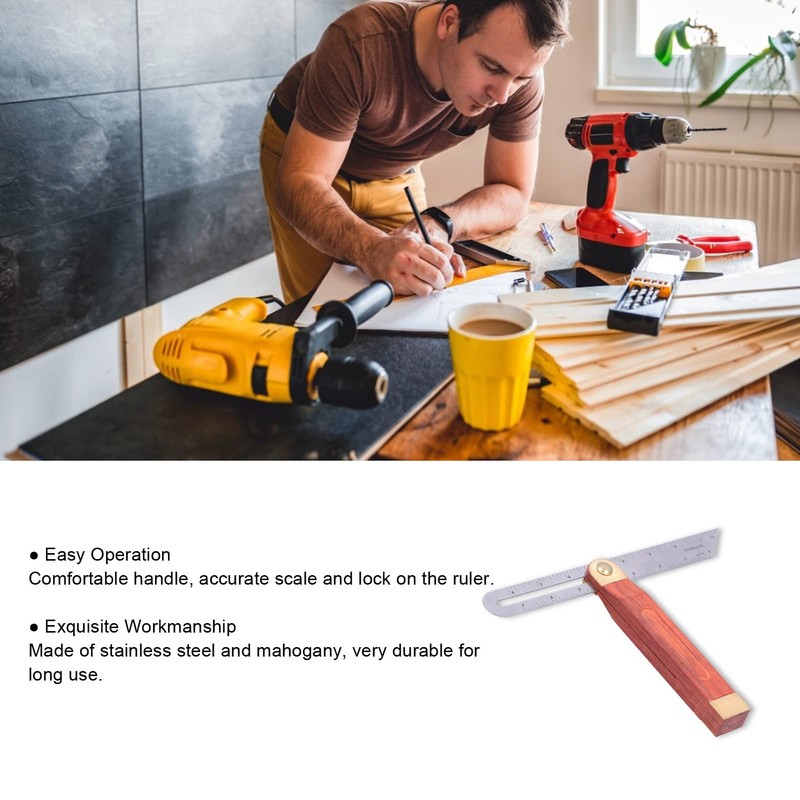 Woodworking Bevel, Movable 9in Sliding T Bevel Angel Measurement Tool