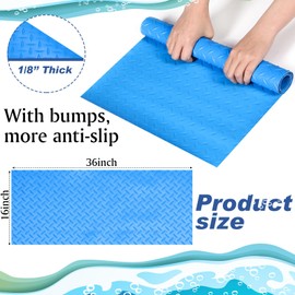 Drydiet Above Ground Pool Ladder Mat, Swimming Protective Nonslip Step Pad with Texture, Pool Essentials Accessories for Floor Liners Stairs, Blue(36 x 16 Inch)