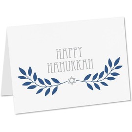 LUXPaper A7 Folded Cards & Envelopes Set | 5 1/8" x 7" | Happy Hanukkah | 80lb. | 25 Qty